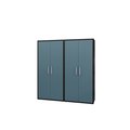 Manhattan Comfort Eiffel Storage Cabinet in Matte Black and Aqua Blue (Set of 2) 2-250BMC83